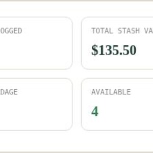 Interactive browser tool dashboard panel for Sewing & Fabric Stash Inventory Tracker