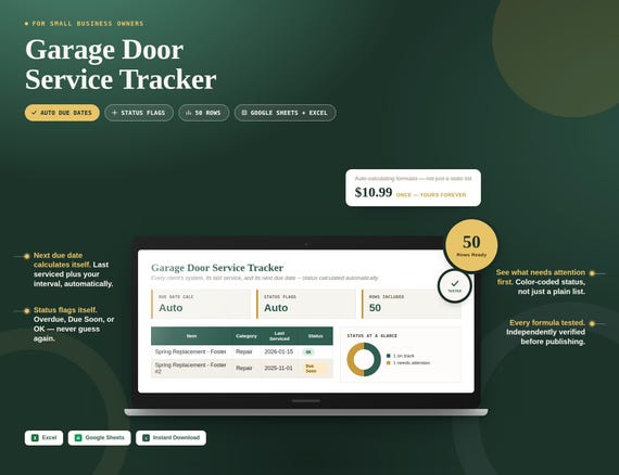 Garage Door Service Tracker