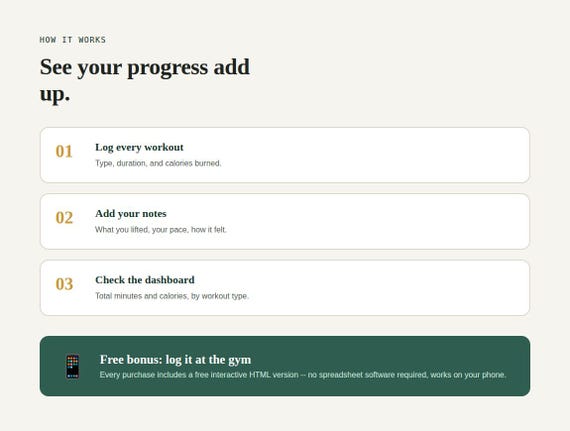 Fitness Progress and Workout Tracker — Google Sheets & Excel spreadsheet by ToolWise Digital — view 7