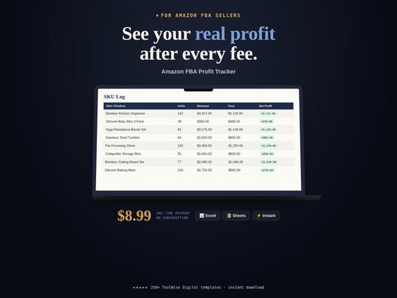 Amazon FBA Profit Tracker Spreadsheet