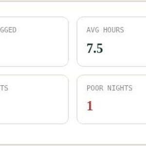 Interactive browser tool dashboard panel for Sleep Tracker Spreadsheet
