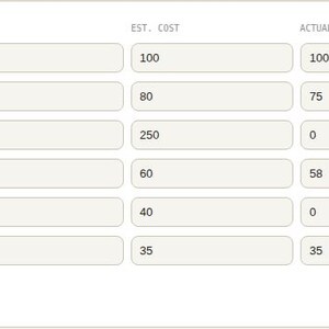 Interactive browser tool log table for Baby Shower Planner Spreadsheet