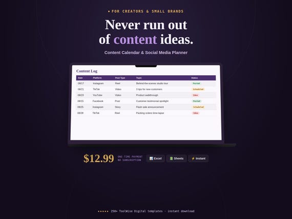 Content Calendar & Social Media Planner