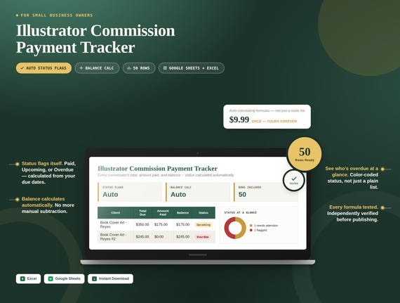 Illustrator Commission Payment Tracker