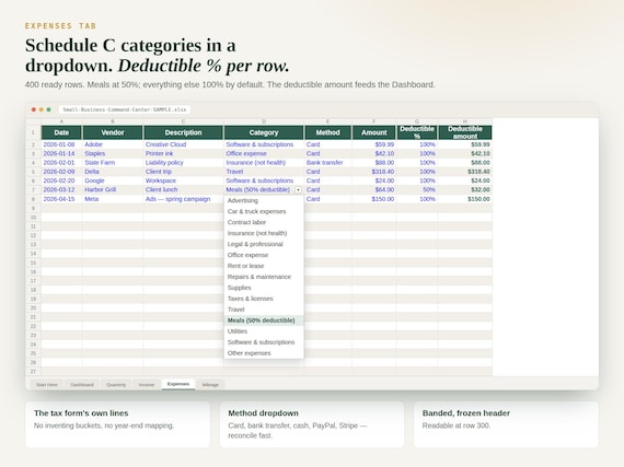 Small Business Command Center Spreadsheet — Google Sheets & Excel spreadsheet by ToolWise Digital — view 4