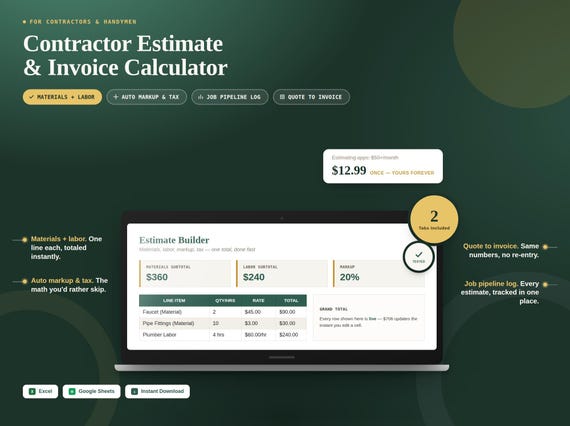 Contractor Estimate & Invoice Calculator