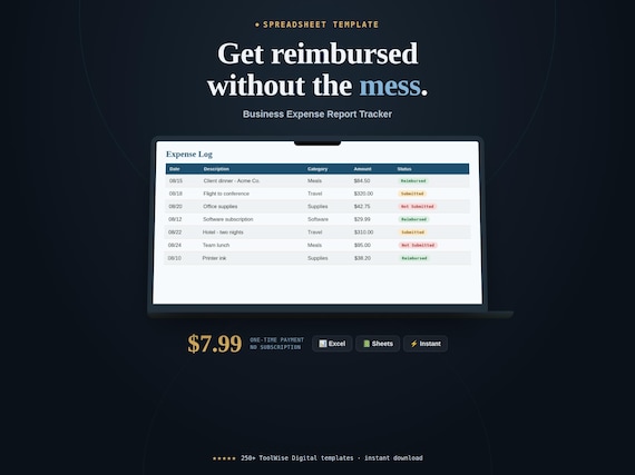 Business Expense Report Tracker Spreadsheet