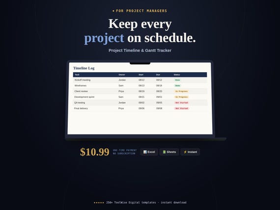 Project Timeline & Gantt Tracker
