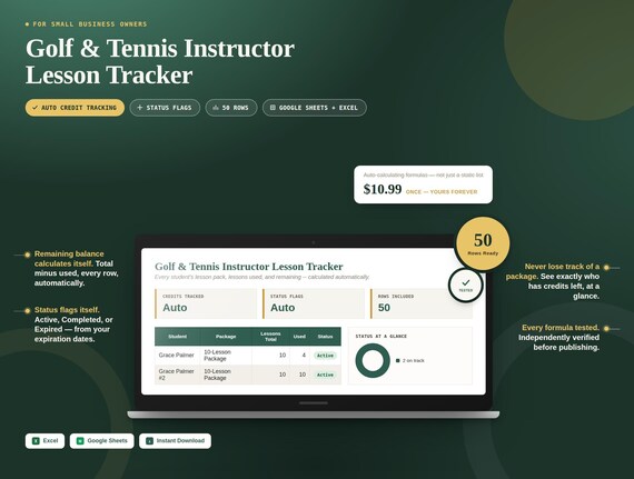 Golf & Tennis Instructor Lesson Tracker