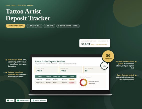 Tattoo Artist Deposit Tracker