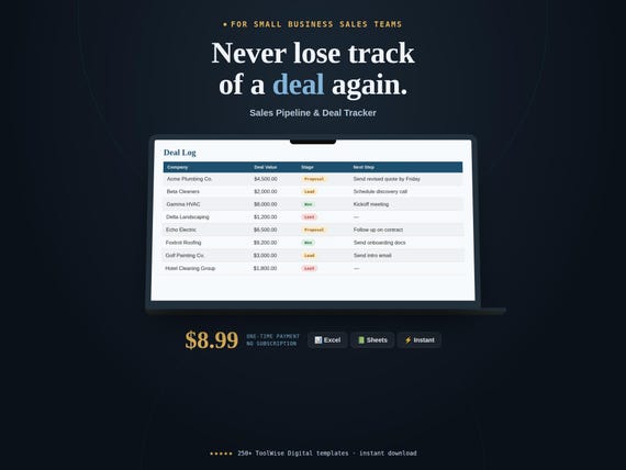Sales Pipeline & Deal Tracker Spreadsheet