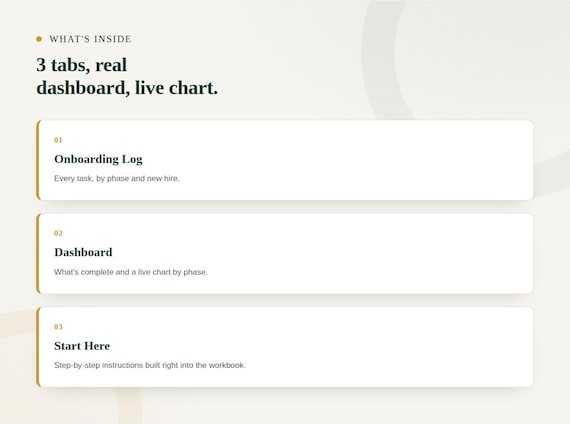 Employee Onboarding Checklist Tracker Spreadsheet — Google Sheets & Excel spreadsheet by ToolWise Digital — view 2