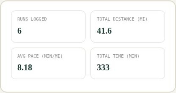 Running & Marathon Training Log Spreadsheet — Google Sheets & Excel spreadsheet by ToolWise Digital — view 5