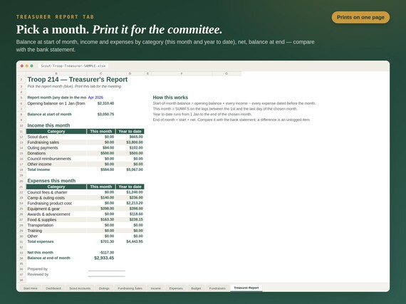 Scout Troop Treasurer Spreadsheet — Google Sheets & Excel spreadsheet by ToolWise Digital — view 5