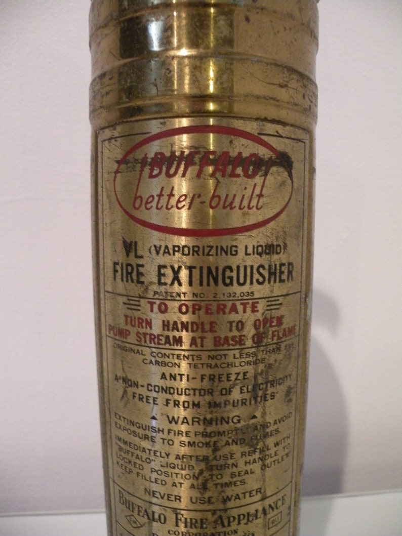 Antique Fire Extinguisher One Quart Buffalo Better Built Etsy