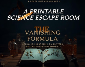 Printable Escape Room Game for Kids | Science Lab Mystery Party Game Ages 8+ | STEM Family Game Night Activity | Instant Download