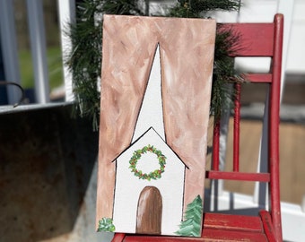 Christmas church painting