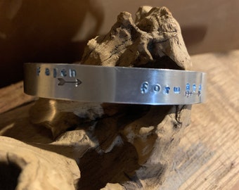 Faith forward cuff hand stamped