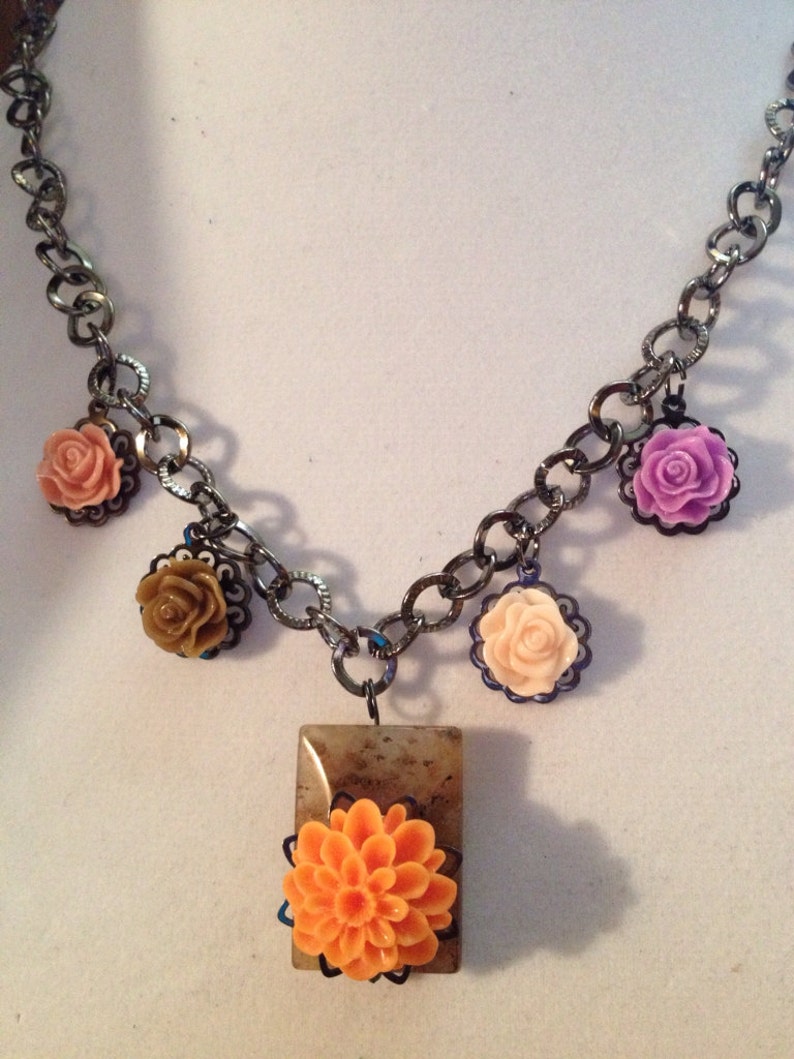 Fern Necklace in Gunmetal main image 0