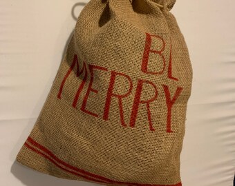 Be Merry burlap sack