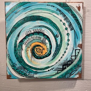Swirl abstract acrylic painting