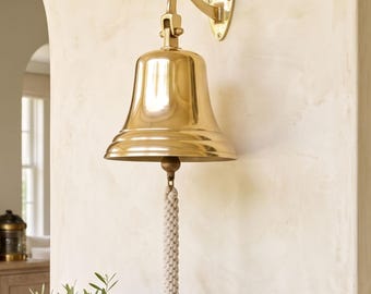 Solid Brass Engraved Ship Bell Personalized Nautical Wall Decor