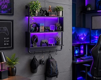 LED Floating Wall Shelf, Modern Lighted Display Shelf, Illuminated Wall Decor, Bedroom, Living Room & Home Organization