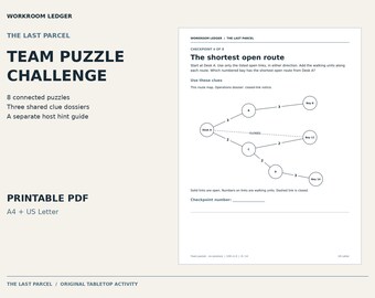 Team Building Puzzle Game Printable: 8-Puzzle Office Activity with Host Guide