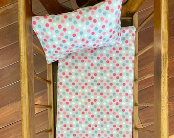Doll Mattress and Pillow,  Handmade Bedding, Doll Bedding, American Girl Mattress, Cradle Pad and Pillow, Toy Mattress and Pillow