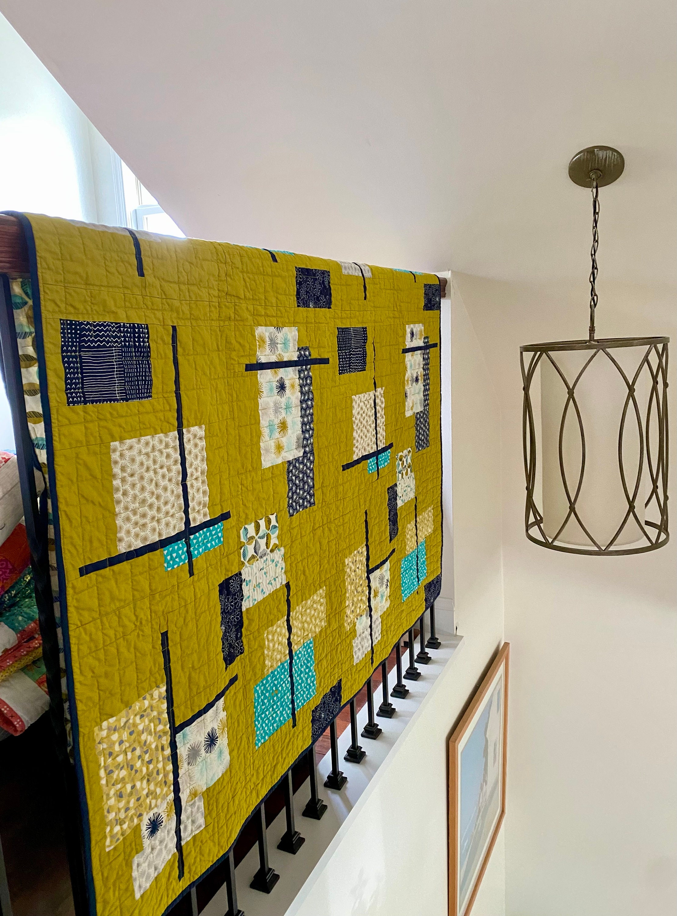 Retro Handmade Throw Quilt: Modern Bed Topper, Couch Cover (57x68) - Etsy