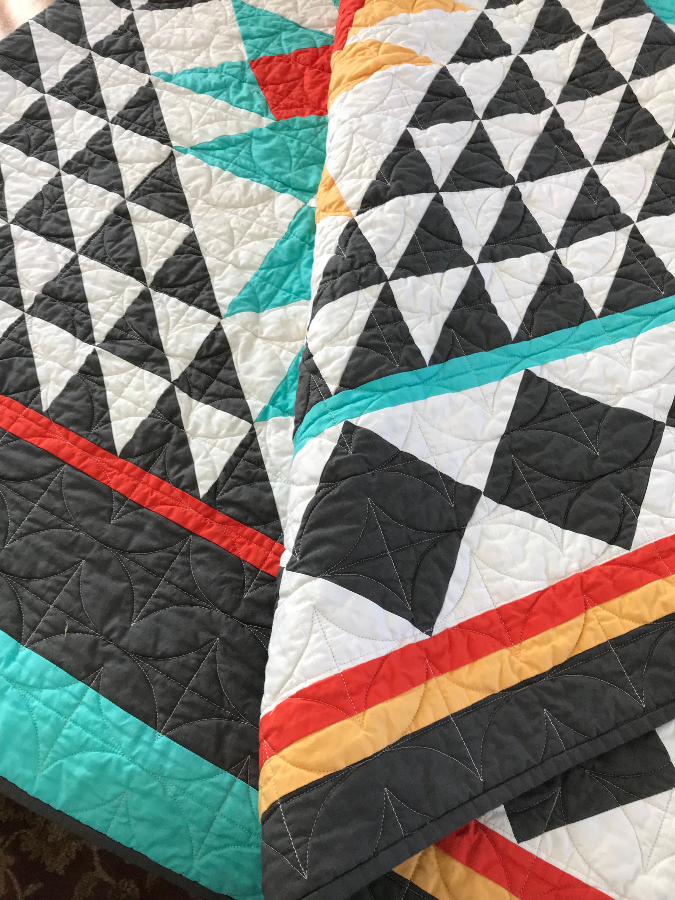 Twin Size Patchwork Quilt Southwest Quilt Colorful Blanket Etsy