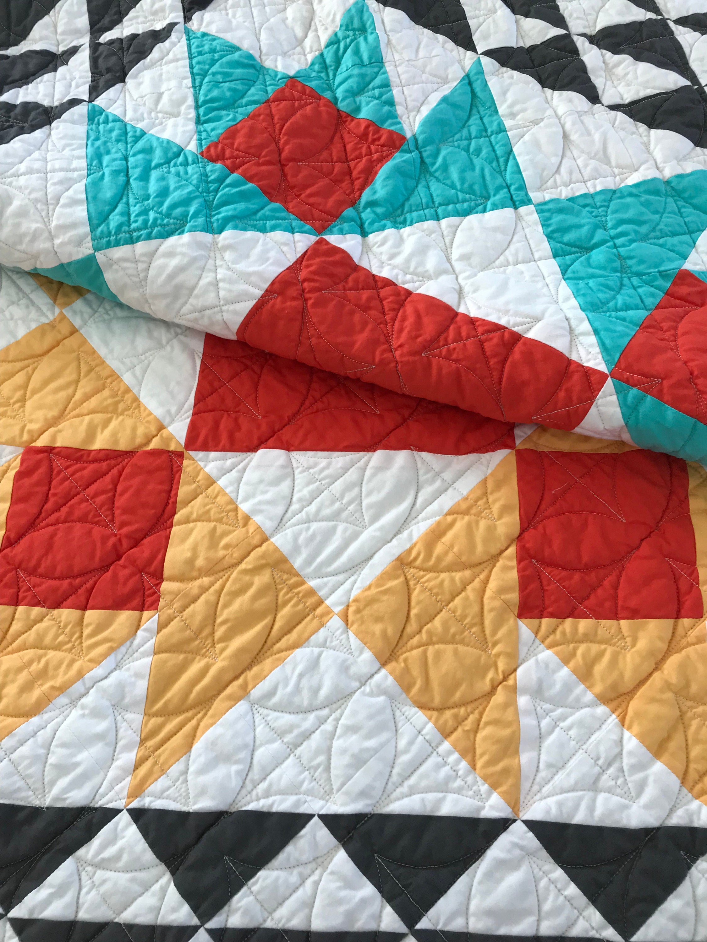 Twin Size Patchwork Quilt Southwest Quilt Colorful Blanket Etsy