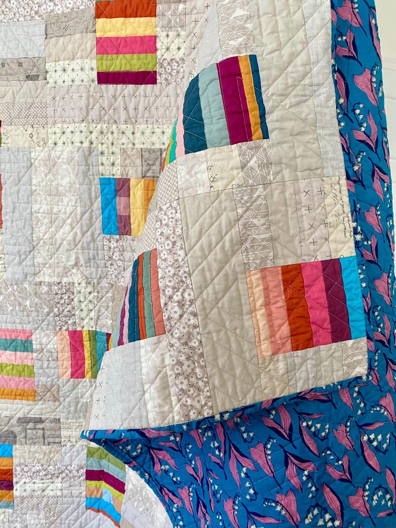 Colorful Modern Patchwork Quilt – 57x57 Lap or Wall Quilt With Vibrant ...
