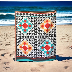 Twin Size Patchwork Quilt: Southwest Colorful Blanket, Teen Gift