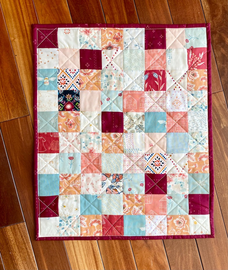 Handmade Scrappy Patchwork Doll Quilt: American Girl Bedding, Pet Quilt ...