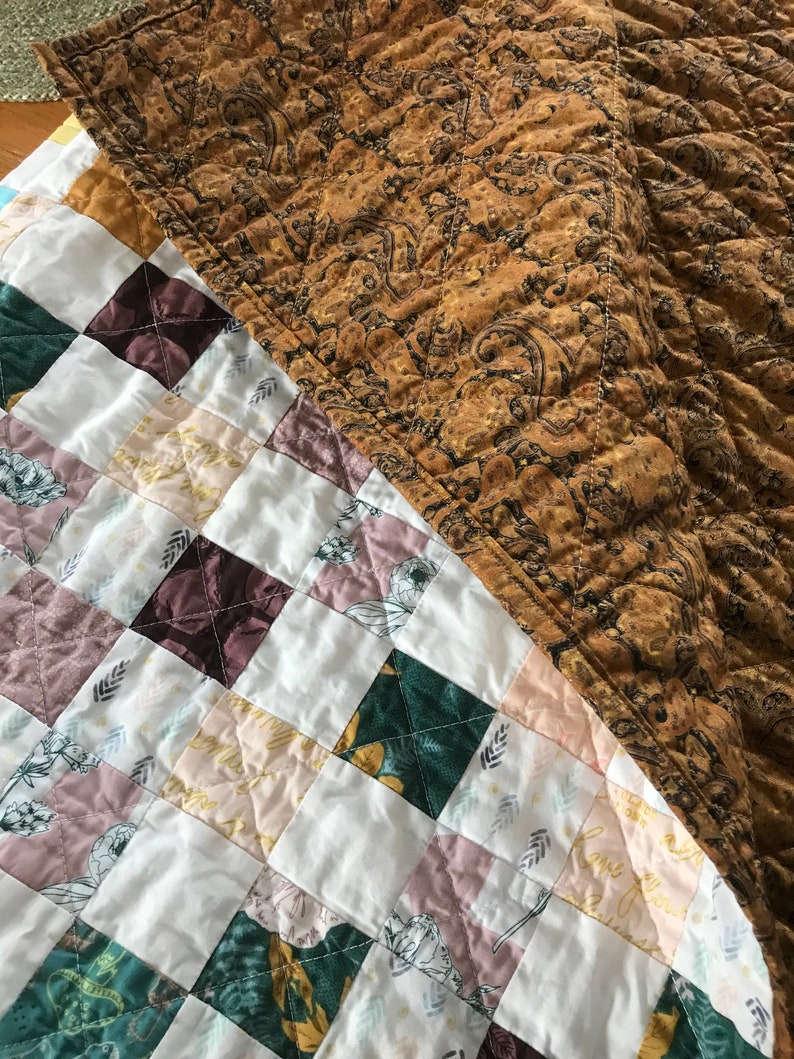 Postage Stamp Quilt 40x37 Baby Toddler Blanket Girl Etsy