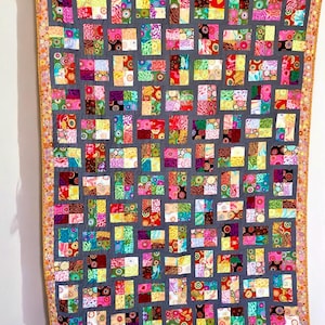 Quilt Featuring Kaffe Fassett Fabric, colorful quilt, couch throw, bed topper