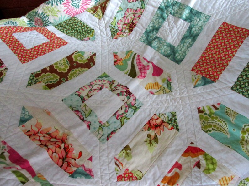 Lap Throw Couch Toddler Bed Patchwork Floral Pink Green Etsy