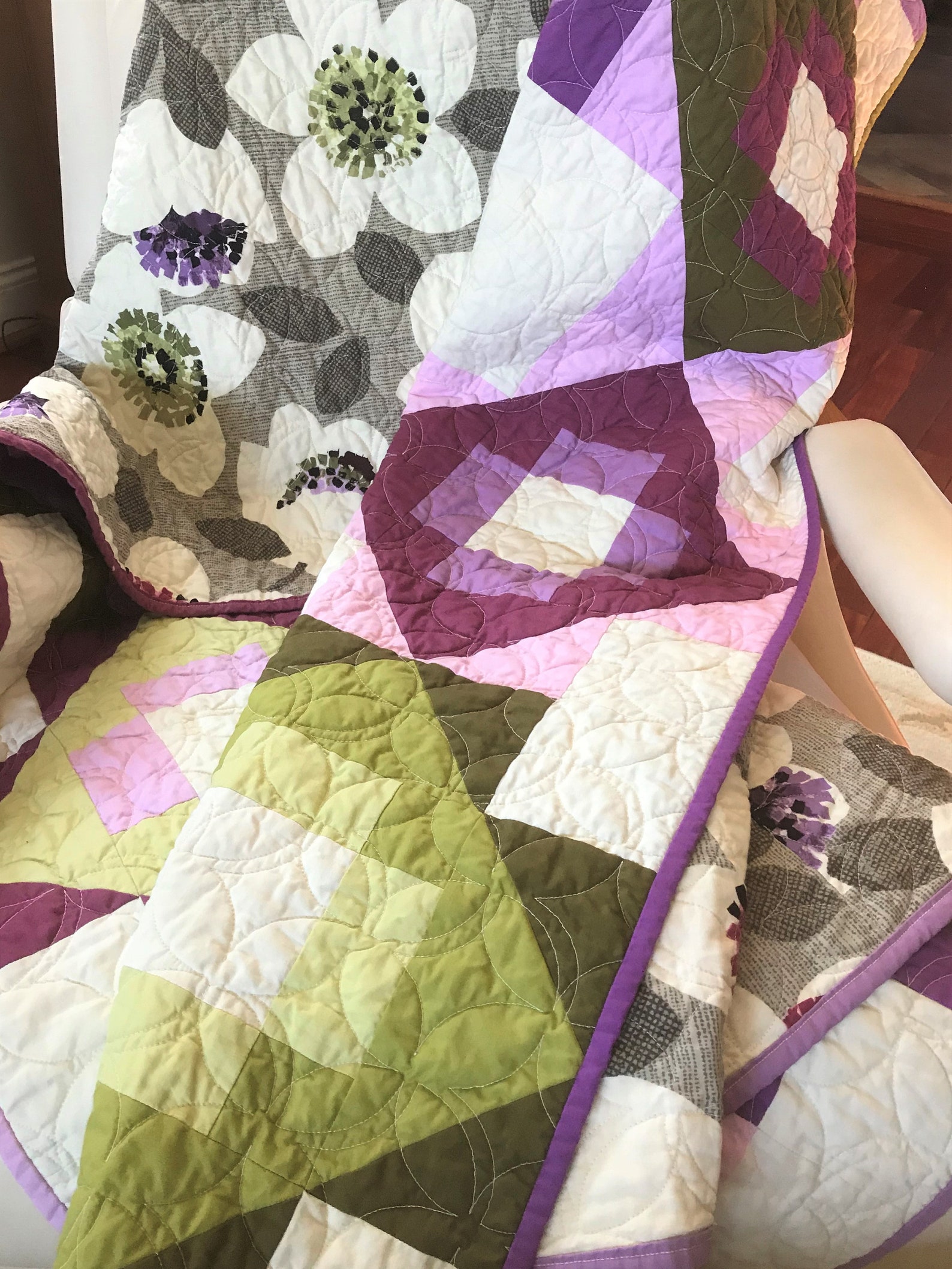 Modern Quilt 60x60 Lap Throw Couch Patchwork Quilt | Etsy