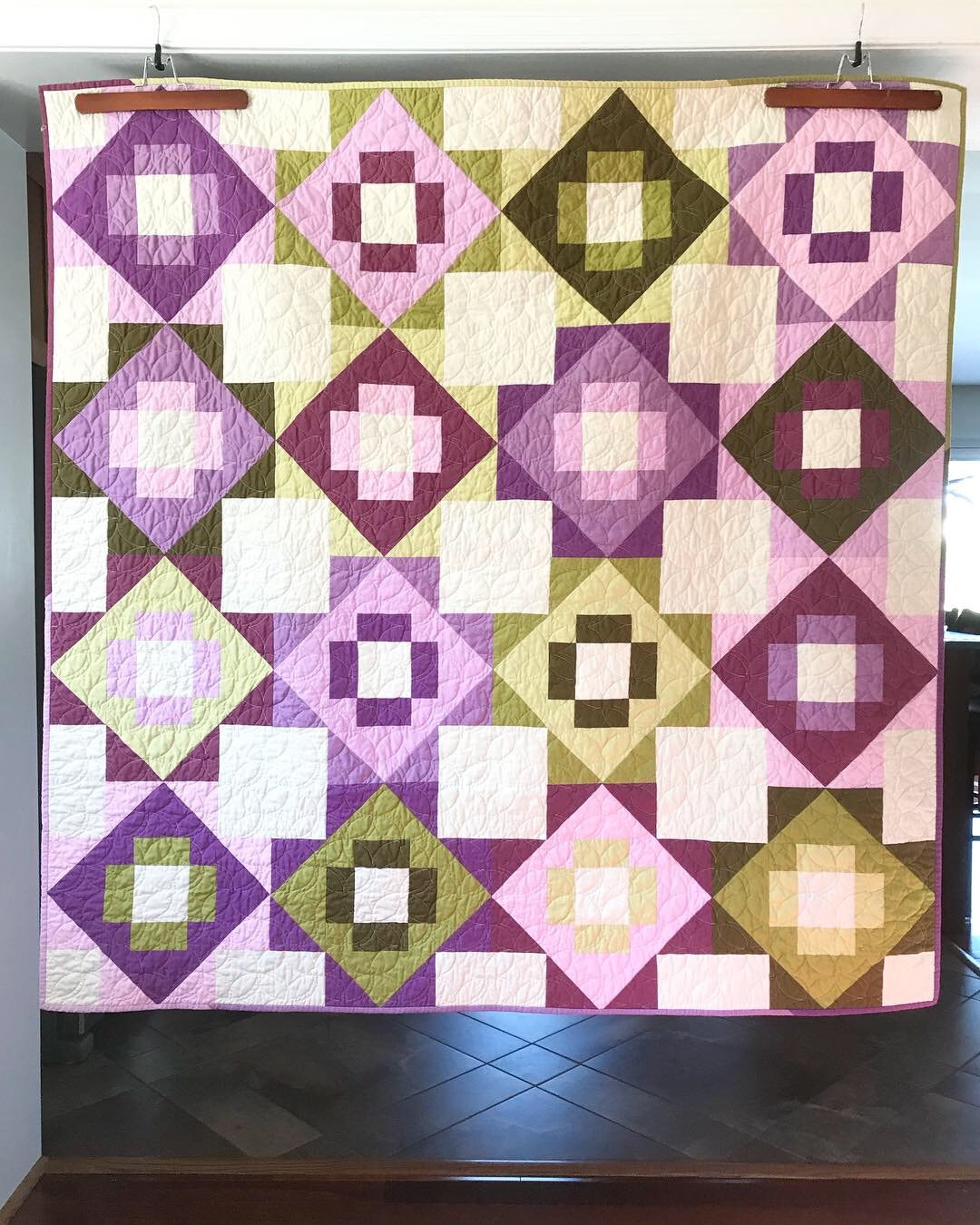Modern Quilt 60x60 - Lap, Throw, Couch, Patchwork Quilt Blanket Green ...