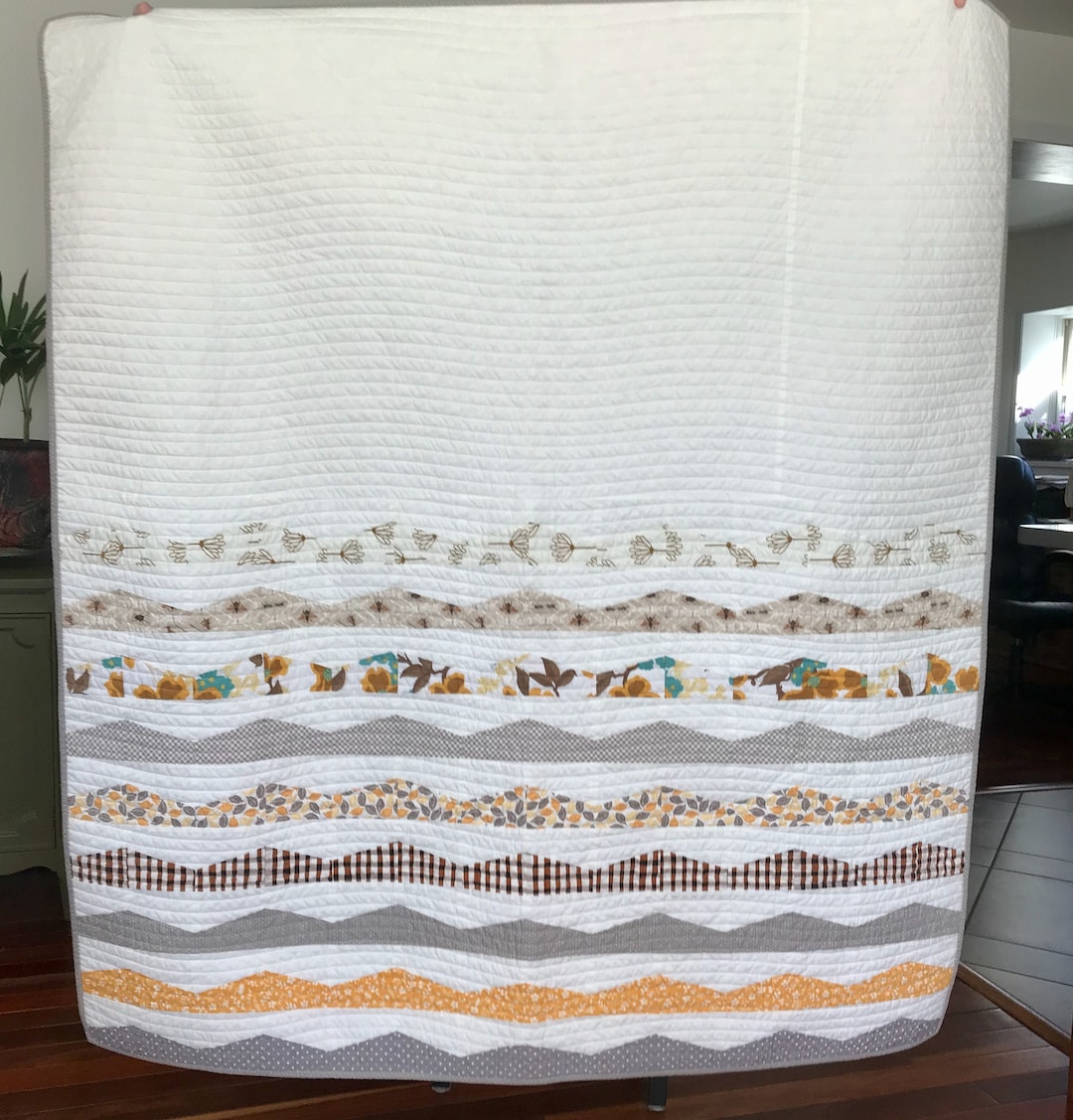 Scrappy Patchwork Quilt: Autumn Neutrals Throw Blanket (53x58) - Etsy