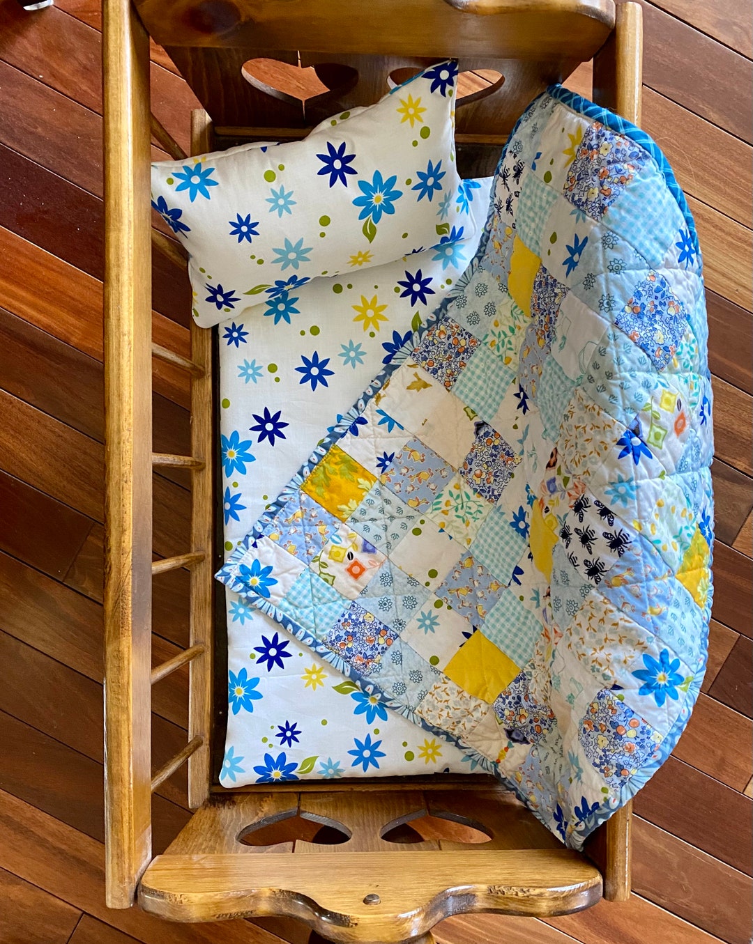 Handmade Scrappy Patchwork Doll Bedding, Quilt and Mattress - Etsy