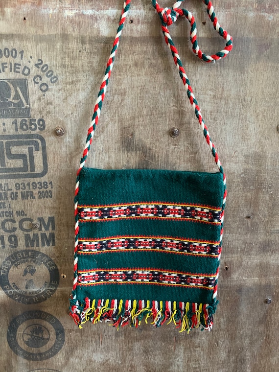 Vintage multi-colored handwoven tribal boho bag