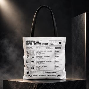 Dunkle Weihnachtstasche, 100 % Polyester, Sicherheitsdatenblatt-Einkaufstasche mit Barcode-Design