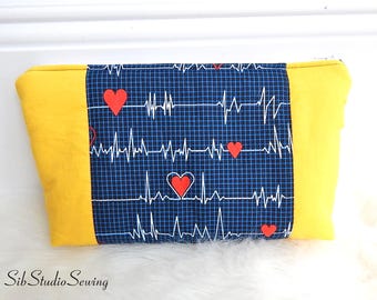 Heartbeat Zipper Pouch - Medical Gift for Nurse, Doctor, or Healthcare Worker
