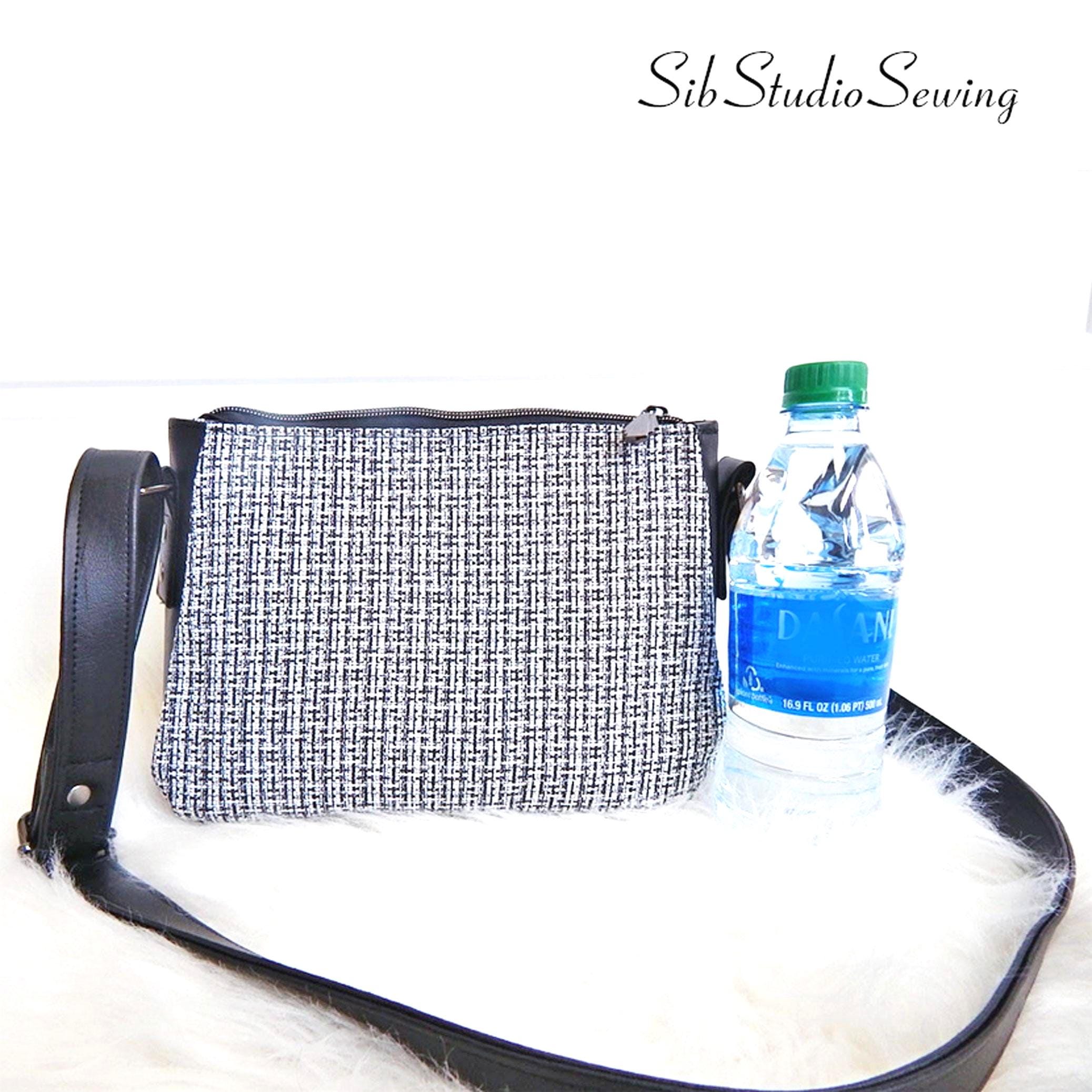 Black & White Tweed Crossbody Bag with Pearl Accent Chanel Tweed Quilted Mini Side Pearl Flap Bag Black Ecru  main image 3