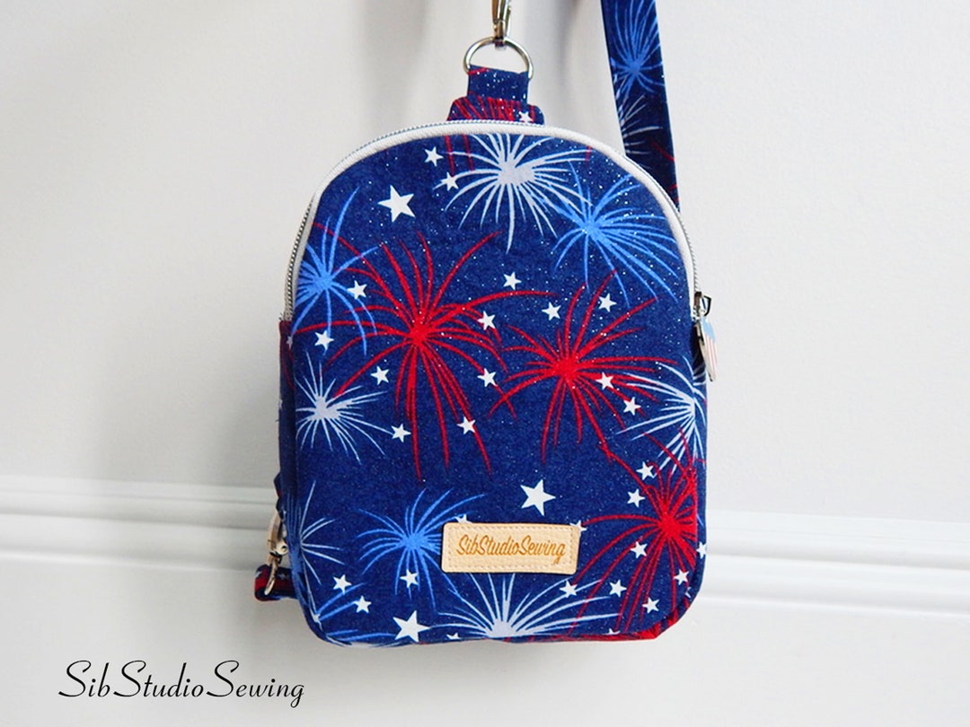 Fireworks Mini Backpack, 8 X 6 X 2.5 , Adjustable Strap, Inside Pocket, Fireworks Small Backpack