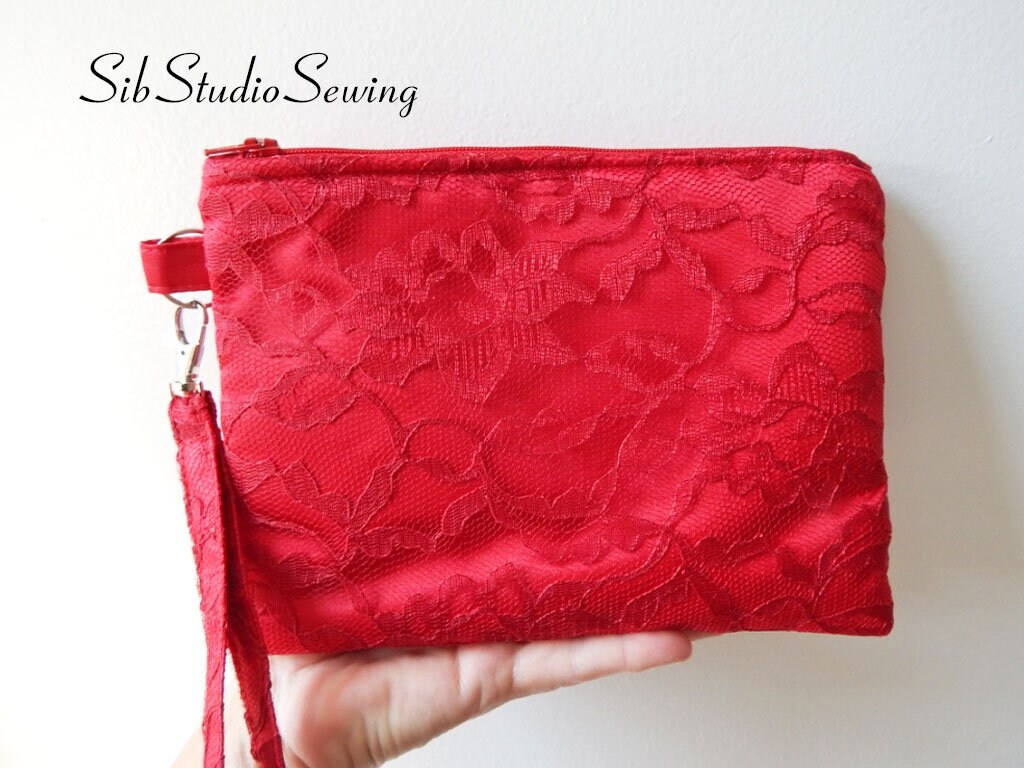 Red Lace Clutch 8.75 X 6.25 Inches Fits iPhone 15 Pro Large Smartphone up to 6.75 Length Red Lace Over Red Satin Clutch Lace Phone Bag Etsy