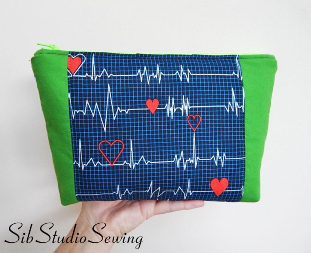 Green Stethoscope Bag, 10 X 6.5 X 2 Inches, Interior Vinyl Lined for