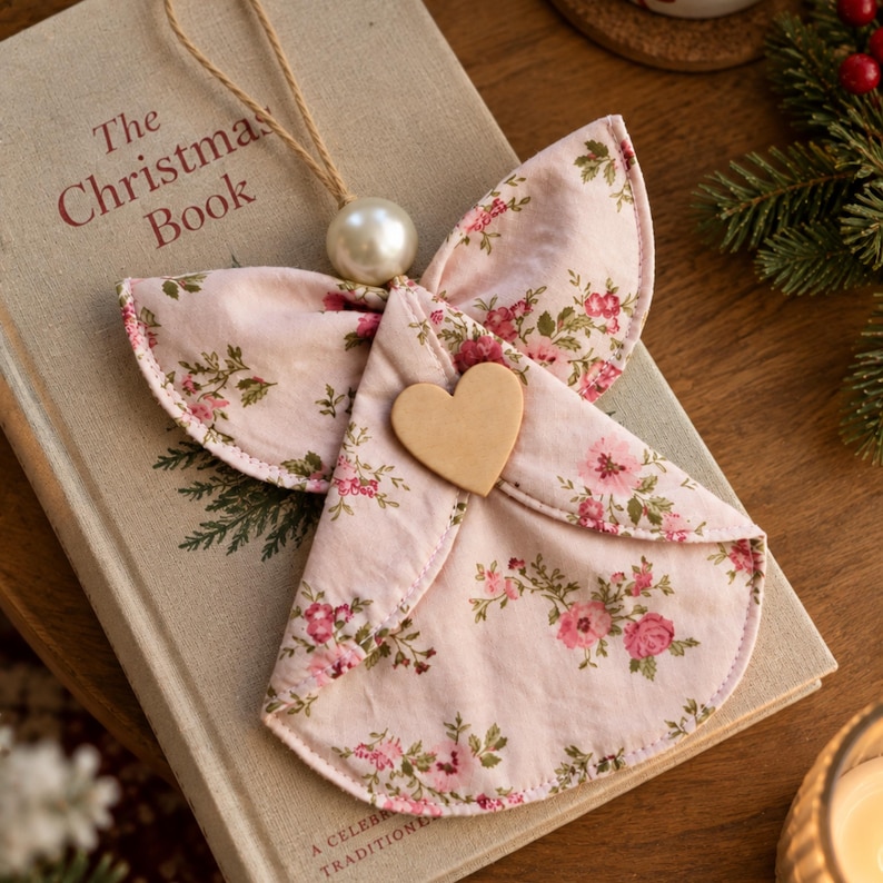 Easy Fabric Angel Ornament Pattern PDF | Folded No-sew Angel Sewing ...